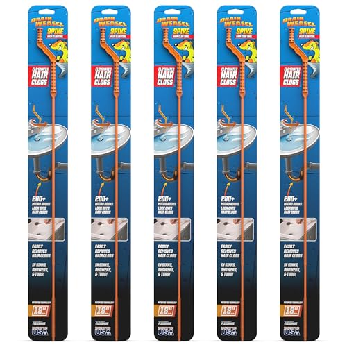 FlexiSnake Abflusswiesel Spike Spike Spüle Schlange Haar Verstopfung Entferner Werkzeug Rohr Badezimmer Badewanne Abflussreiniger 45,7 cm lang Flexibel Hergestellt in den USA Einteiliges Design von FlexiSnake
