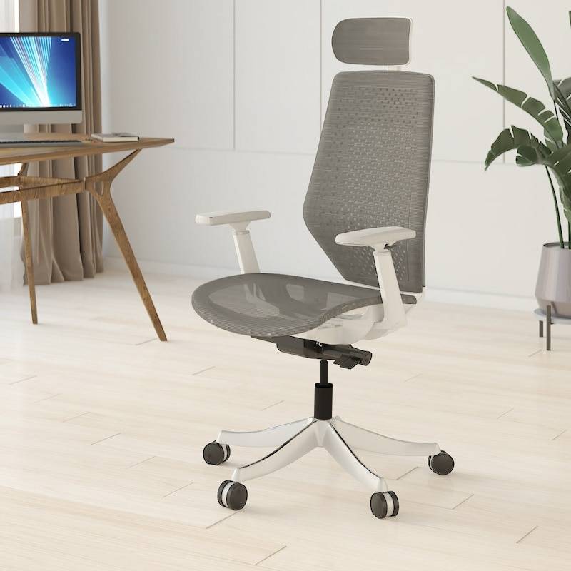 FLEXISPOT BS11Pro Ergonomischer Bürostuhl, Bürostuhl mit Lordosenstütze, 3D-Armlehnen und Einstellung der Sitztiefe, Office Stuhl BackSupport, Grau von FlexiSpot