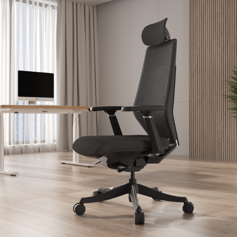 FLEXISPOT BS11Pro Ergonomischer Bürostuhl, Bürostuhl mit Lordosenstütze, 3D-Armlehnen und Einstellung der Sitztiefe, Office Stuhl BackSupport, Schwarz von FlexiSpot