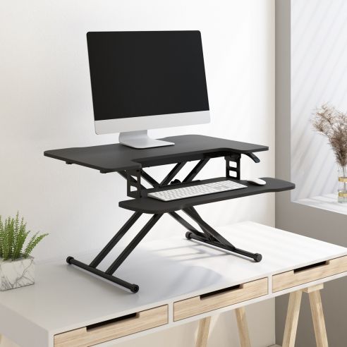 FlexiSpot Höhenverstellbarer Schreibtisch-Aufsatz M18M in Schwarz, Größe 78*67cm von FlexiSpot