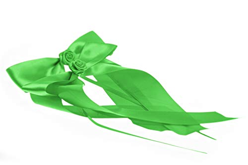 FlexiStore 10 Satin-Antennenschleifen mit Rose, Hochzeitsdeko, Grün von FlexiStore