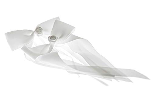 FlexiStore 10 Antennenschleifen mit Rose Deko Schleifen Hochzeit Auto - ASR-Weiss von FlexiStore