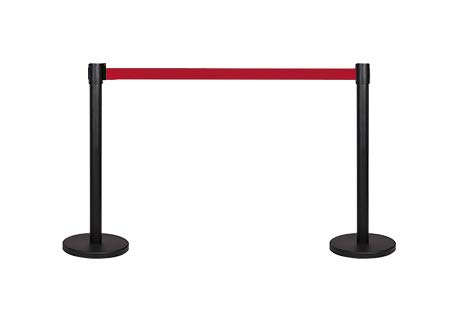 2-Stück-Set FLEXIBARRIER Personenleitsystem Absperrständer Schwarz -Basic 300-3m Gurtlänge *rot*, Absperrständer, Absperrband, Absperrpfosten von Flexibarrier