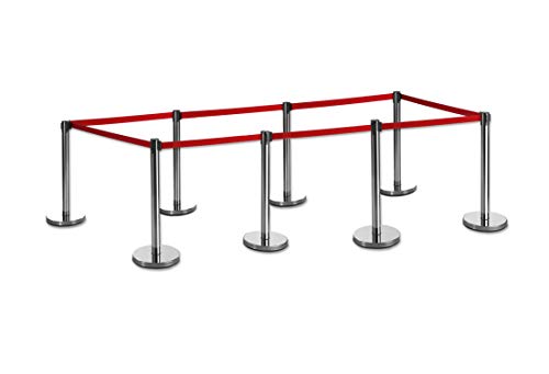 8-Stück-Set FLEXIBARRIER Personenleitsystem Absperrständer Silber -Basic 300-3m Gurtlänge *Rot*, Absperrständer, Absperrband, Absperrpfosten 8-Stück-Set FLEXIBARRIER Personenleitsystem Absperrständer Silber -Basic 300-3m Gurtlänge *Rot*, Absperrständer, Absperrband, Absperrpfosten von Flexibarrier