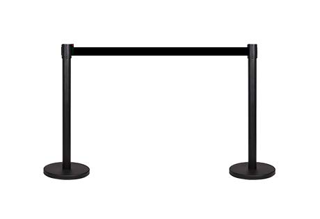 2-Stück-Set FLEXIBARRIER Personenleitsystem Absperrständer Schwarz -Basic 500-5m Gurtlänge *schwarz*, Absperrständer, Absperrband, Absperrpfosten von Flexibarrier