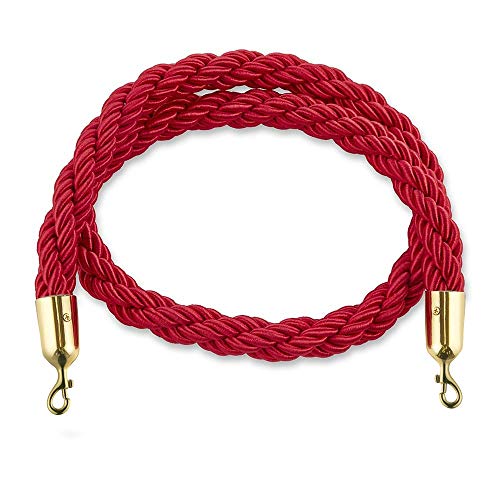 Flexibarrier Absperrkordel -Standard- 1,5 m Kordel (Rot, Schwarz) (Rot-Gold) von Flexibarrier
