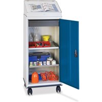 stumpf® Mobiler Werkstatt-Flügeltürschrank mit Schreibpult + 1 Schublade + 2 Wannen, grau von stumpf®
