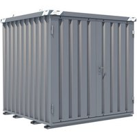 Schnellbaucontainer, HxBxT 2.100 x 2.100 x 2.100 mm, Tür stirnseitig, 2-flügelig von BOS®