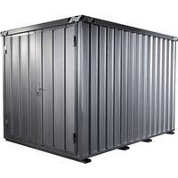 Schnellbaucontainer, HxBxT 2.100 x 2.100 x 3.100 mm, Tür stirnseitig, 2-flügelig von BOS®