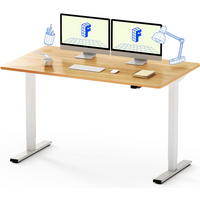 Basic höhenverstellbarer Schreibtisch Weiß + 140*80CM Tischplatte Maple Single Motor von Flexispot