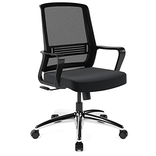 FLEXISPOT OC51 bürostuhl schreibtischstuhl ergonomischer Drehstuhl mit Rollen(schwarz) von FLEXISPOT