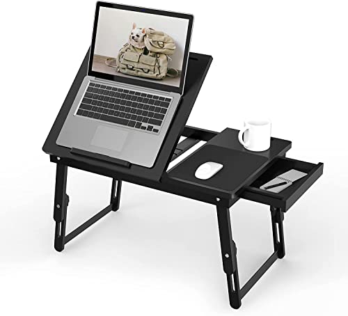 FLEXISPOT Beistelltisch Höhenverstellbarer, Beistelltisch, Sofatisch mit Rollen, Esstisch, Magazine und Bücher aufbewahren, Laptoptisch mit Tischplatte von FLEXISPOT