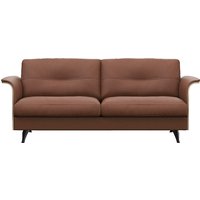 FLEXLUX 2,5-Sitzer "Glow Sofa, Couch, Premium-Sitzkomfort: Kaltschaum & Federkern", Armlehnenblende in geölter Eiche, Fuß schwarz von Flexlux