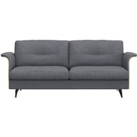 FLEXLUX 2,5-Sitzer "Glow Sofa, Couch,", Premium-Sitz: Kaltschaum & Federkern, Arml. Walnuss, Fuß Alu von Flexlux