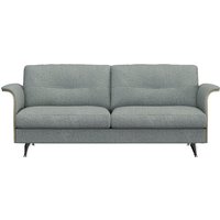 FLEXLUX 2,5-Sitzer "Glow Sofa, Couch,", Premium-Sitz: Kaltschaum & Federkern, Arml. Walnuss, Fuß Alu von Flexlux