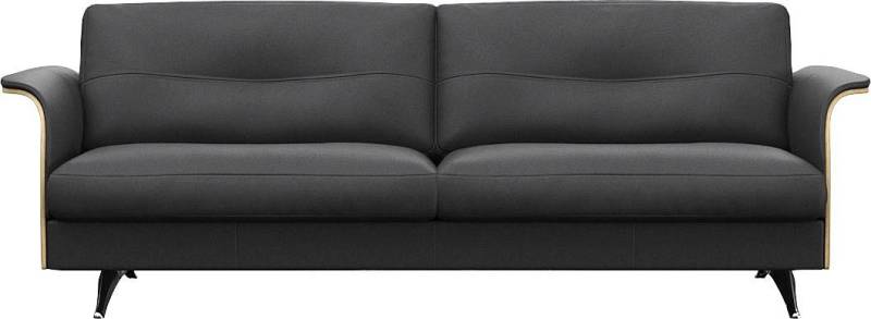 FLEXLUX 3-Sitzer Glow Designsofa, bequem und komfortabel durch hochwertigen Sitzaufbau, Skandinavisches Design, hochwertige Verarbeitung, Armlehne walnuss von Flexlux