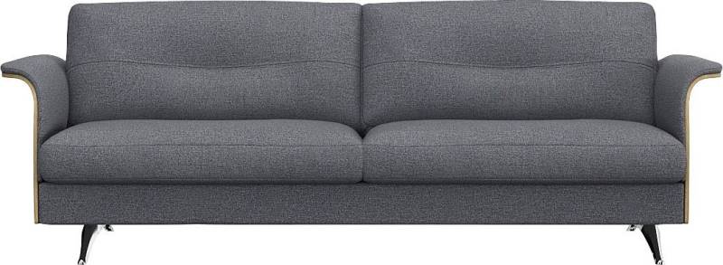 FLEXLUX 3-Sitzer Glow Designsofa, bequem und komfortabel durch hochwertigen Sitzaufbau, Skandinavisches Design, hochwertige Verarbeitung, Armlehne walnuss von Flexlux