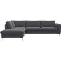 FLEXLUX Ecksofa "Fiore, super Sitzkomfort durch Kaltschaum im Sitz, L-Form", breite Armlehnen, Füße Alu von Flexlux