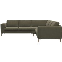 FLEXLUX Ecksofa "Fiore", breite Armlehnen, Kaltschaum, Füße Alu+ Eiche von Flexlux