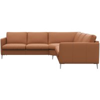 FLEXLUX Ecksofa "Fiore, gleichschenklig, bequem durch hochwertigem Sitzaufbau" schmale Armlehnen, super Sitzkomfort durch Kaltschaum, Füße Alu von Flexlux