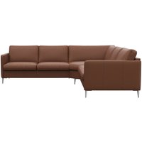 FLEXLUX Ecksofa "Fiore, gleichschenklig, bequem durch hochwertigem Sitzaufbau" schmale Armlehnen, super Sitzkomfort durch Kaltschaum, Füße Alu von Flexlux