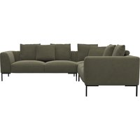 FLEXLUX Ecksofa "Sava", Taschenferderkern-Sitz mit Kaltschaum, lose Rücken- & Dekokissen von Flexlux