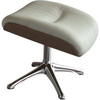FLEXLUX Fußhocker "Aarhus, für Entspannung, Ergonomischer Komfort, Klassisches Stil", Weicher Stoff oder Echtleder, Robustes Alu fuß, Gestell in Holzoptik von Flexlux