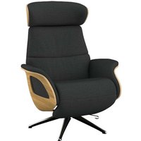 FLEXLUX Relaxsessel "Clement elektrischer Funktionsessel" Größe M, Rücken & Fußteil elektrisch, Akku, Arml. Eiche, Fuß Alu von Flexlux