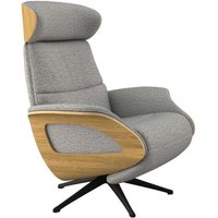 FLEXLUX Relaxsessel "Clement elektrischer Funktionsessel" Größe M, Rücken & Fußteil elektrisch, Akku, Arml. Eiche, Fuß schwarz von Flexlux