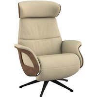 FLEXLUX Relaxsessel "Clement elektrischer Funktionsessel" Größe M, Rücken & Fußteil elektrisch, Akku, Arml. Walnuss, Fuß schwarz von Flexlux