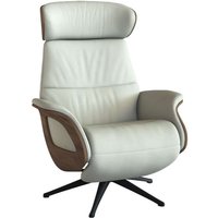 FLEXLUX Relaxsessel "Clement elektrischer Funktionsessel" Größe M, Rücken & Fußteil elektrisch, Akku, Arml. Walnuss, Fuß schwarz von Flexlux