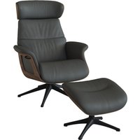 FLEXLUX Relaxsessel "Rücken u. Kopfverstellung, ergonomisch, Airchannels, klasse Komfort" Rücken- & Kopfteilverstellung, Drehbar, Armlehne Walnuss, Fuß Schwarz von Flexlux