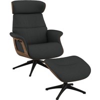 FLEXLUX Relaxsessel "Rücken u. Kopfverstellung, ergonomisch, Airchannels, klasse Komfort" Rücken- & Kopfteilverstellung, Drehbar, Armlehne Walnuss, Fuß Schwarz von Flexlux