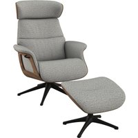 FLEXLUX Relaxsessel "Rücken u. Kopfverstellung, ergonomisch, Airchannels, klasse Komfort" Rücken- & Kopfteilverstellung, Drehbar, Armlehne Walnuss, Fuß Schwarz von Flexlux