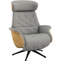 FLEXLUX Relaxsessel "Volden elektrischer Funktionsessel" Größe M, Rücken & Fußteil elektrisch, Akku, Arml. Eiche, Fuß schwarz von Flexlux