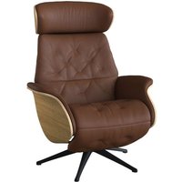 FLEXLUX Relaxsessel "Volden elektrischer Funktionsessel" Größe M, Rücken & Fußteil elektrisch, Akku, Arml. Eiche, Fuß schwarz von Flexlux