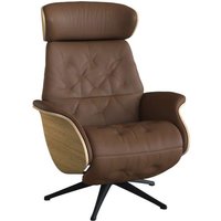 FLEXLUX Relaxsessel "Volden elektrischer Funktionsessel" Größe M, Rücken & Fußteil elektrisch, Akku, Arml. Eiche, Fuß schwarz von Flexlux