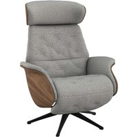 FLEXLUX Relaxsessel "Volden elektrischer Funktionsessel" Größe M, Rücken & Fußteil elektrisch, Akku, Arml. Walnuss, Fuß schwarz von Flexlux