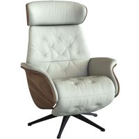 FLEXLUX Relaxsessel "Volden elektrischer Funktionsessel" Größe M, Rücken & Fußteil elektrisch, Akku, Arml. Walnuss, Fuß schwarz von Flexlux