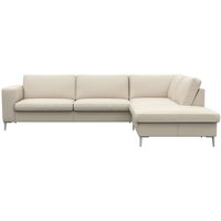 FLEXLUX Ecksofa "Fiore, super Sitzkomfort durch Kaltschaum im Sitz, L-Form" breite Armlehnen, Füße Alu von Flexlux