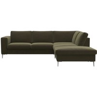 FLEXLUX Ecksofa "Fiore, L-Form", breite Armlehnen, Füße alufarben, B/T 241/225 cm, Kaltschaum im Sitz von Flexlux