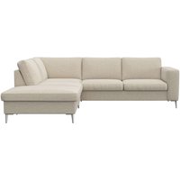 FLEXLUX Ecksofa "Fiore, L-Form", breite Armlehnen, Füße alufarben, B/T 241/225 cm, Kaltschaum im Sitz von Flexlux