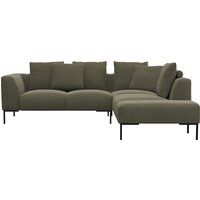 FLEXLUX Ecksofa "Sava", Taschenferderkern-Sitz mit Kaltschaum, lose Rücken- & Dekokissen von Flexlux