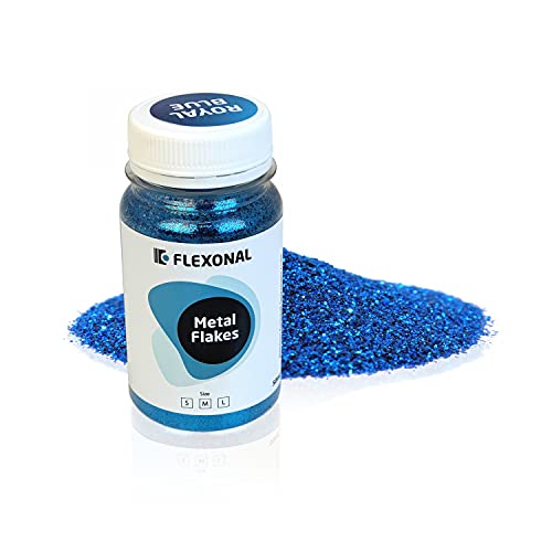 Metal Flakes Royal Blue/Glitzerpulver/blau Größe S (Small) von Flexonal