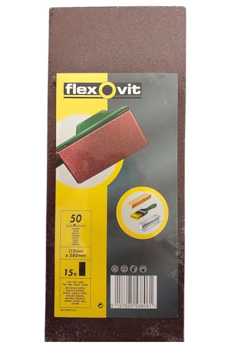 15 STK Schleifpapier für Schwingschleifer Körnung 50 Grob 115mm x 280mm von Flexovit