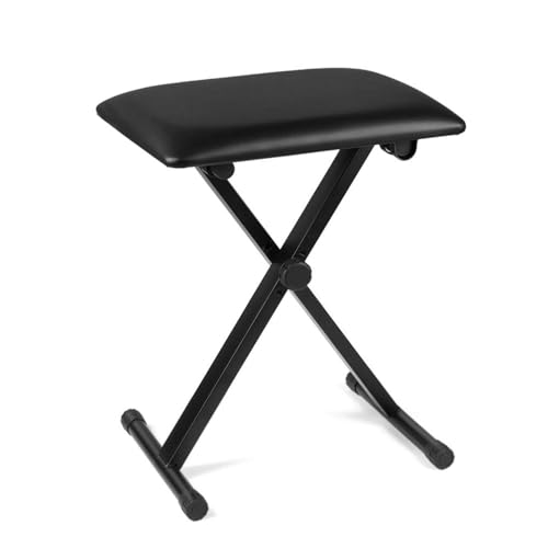 Flexzion Keyboard Hocker, Klavierhocker, klappbarer Klavierstuhl mit rutschfesten Gummifüßen, Klavierbank höhenverstellbar mit gepolstertem Sitz, Hocker und Bänke, für Kinder und Erwachsene, schwarz Flexzion Keyboard Hocker, Klavierhocker, klappbarer Klavierstuhl mit rutschfesten Gummifüßen, Klavierbank höhenverstellbar mit gepolstertem Sitz, Hocker und Bänke, für Kinder und Erwachsene, schwarz von Flexzion