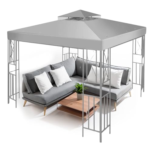 Flexzion Pavillon-Abdeckungen, Ersatzabdeckung für Doppeldach, Doppelstöckig, Pop-Up-Pavillon-Zelt, 3 x 3 m, wasserdicht, schmutz- und UV-beständig, Grau Flexzion Pavillon-Abdeckungen, Ersatzabdeckung für Doppeldach, Doppelstöckig, Pop-Up-Pavillon-Zelt, 3 x 3 m, wasserdicht, schmutz- und UV-beständig, Grau von Flexzion