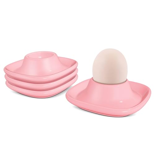Flexzion Weich gekochte Eierhalter Set - 4 Stück Rosa Keramik Eierbecher Stapelbar Eierkocher Becher mit Boden zum Servieren Frühstück Brunch Küche Tisch Dekor Rosa Flexzion Weich gekochte Eierhalter Set - 4 Stück Rosa Keramik Eierbecher Stapelbar Eierkocher Becher mit Boden zum Servieren Frühstück Brunch Küche Tisch Dekor Rosa von Flexzion