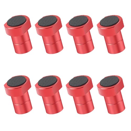 Bankhaken 20mm, Fleymu 8 Stück Aluminiumlegierung Bench Dog, Bank-Hundeklemme Holzbearbeitungstisch Werkbank Niederhalter Werkzeug Zubehör, für Allen Flachspannen Tischen mit 20-mm-Bohrungen(Rot) von Fleymu