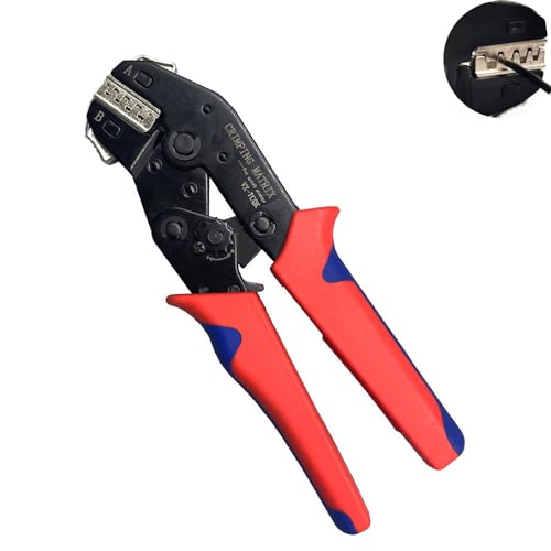 Fleymu Crimpzange, Crimpzange Flachsteckhülsen, Krimperzange, für 0,5-2,5mm² Kabelschuhzange, AWG 20-13, Aderendhülsenzange, Crimping Pliers, Komfort-Griff, Crimpwerkzeug(SN-58B) von Fleymu